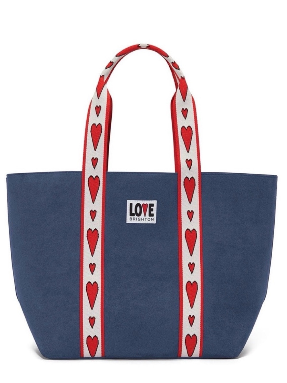 BRIGHTON 💙❤️Velveteen Love Tote❤️💙 HEART-ACCENTED STRAPS LARGE BAG 🌟NWT🌟